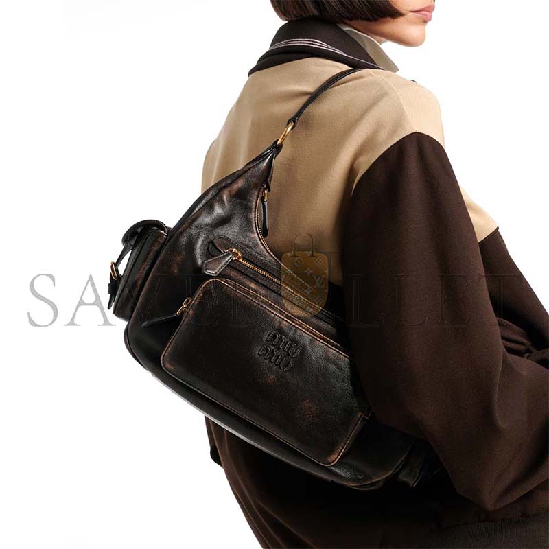 M1v M1v NAPPA LEATHER POCKET TOP HANDLE BAG 5BC189 (38*20*14cm)